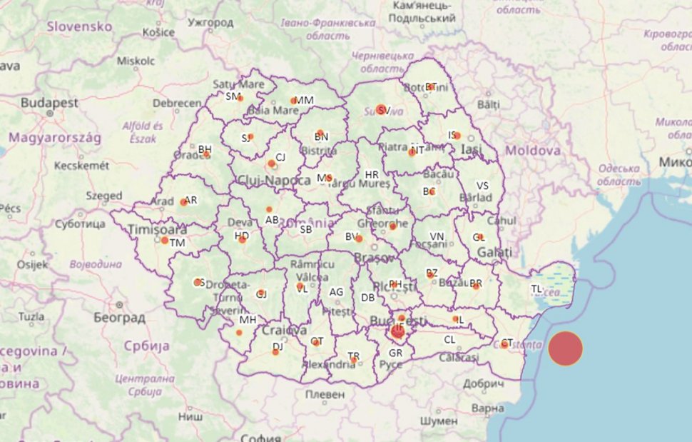 Harta pe județe a cazurilor de coronavirus din România. 762 de persoane confirmate la nivel național și 8 decese