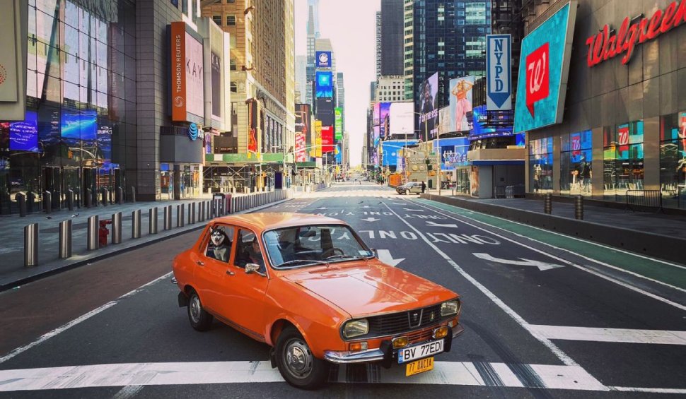 Dacia 1300 din 1977, vedetă pe străzile pustii din New York în plină pandemie de coronavirus
