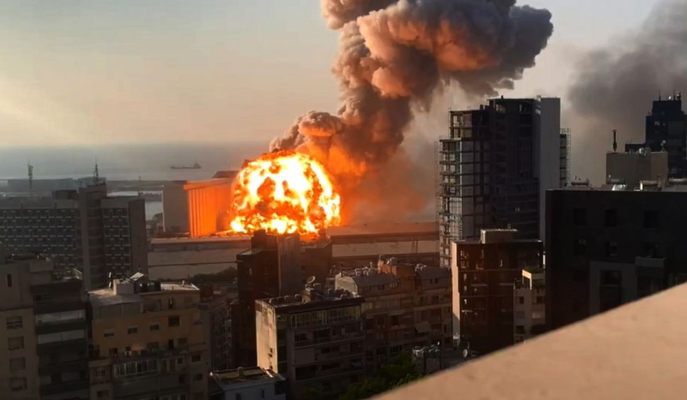 Noi imagini HD cu explozia uriașă din Beirut în slow motion