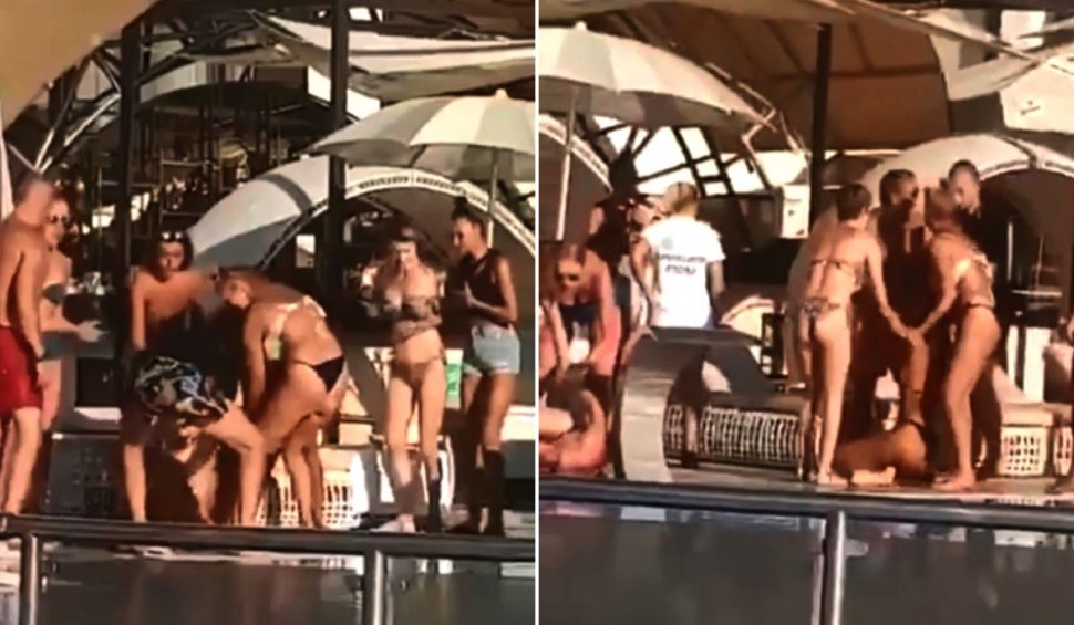 Bătaie cu pumni și picioare între două fete, la o piscină din București
