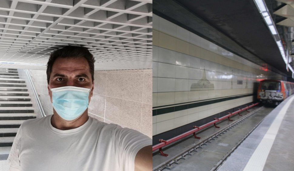 Un jurnalist de 1,98 metri s-a fotografiat cu capul în tavanul unei staţii de pe traseul noului metrou: "Jur că nu stau pe vârfuri"