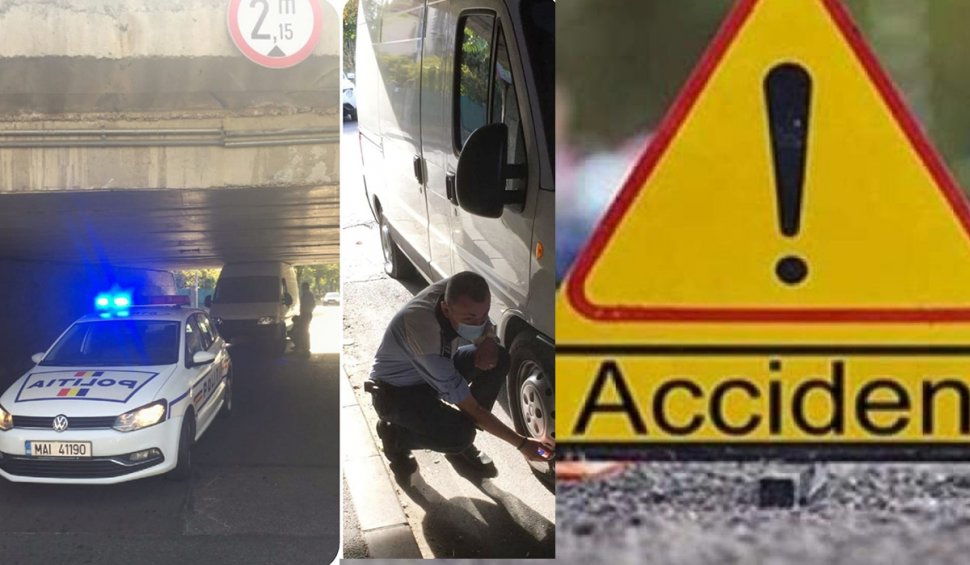 Un poliţist a dezumflat roţile unei dube blocate într-un pasaj, în Cluj