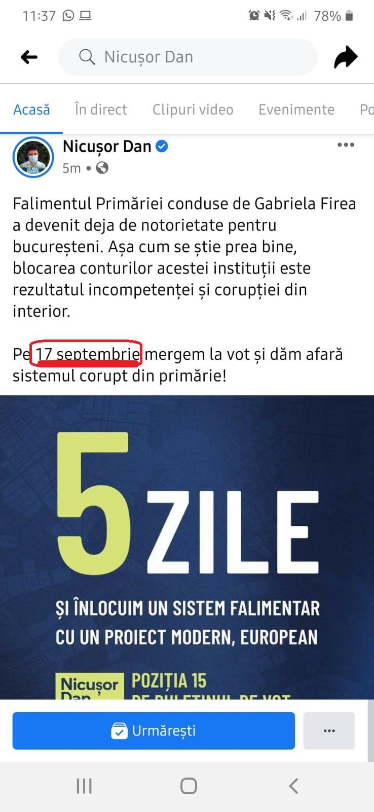 Nicuşor Dan, gafă de zile mari! Ce a scris candidatul Dreptei pe pagina de Facebook 678149