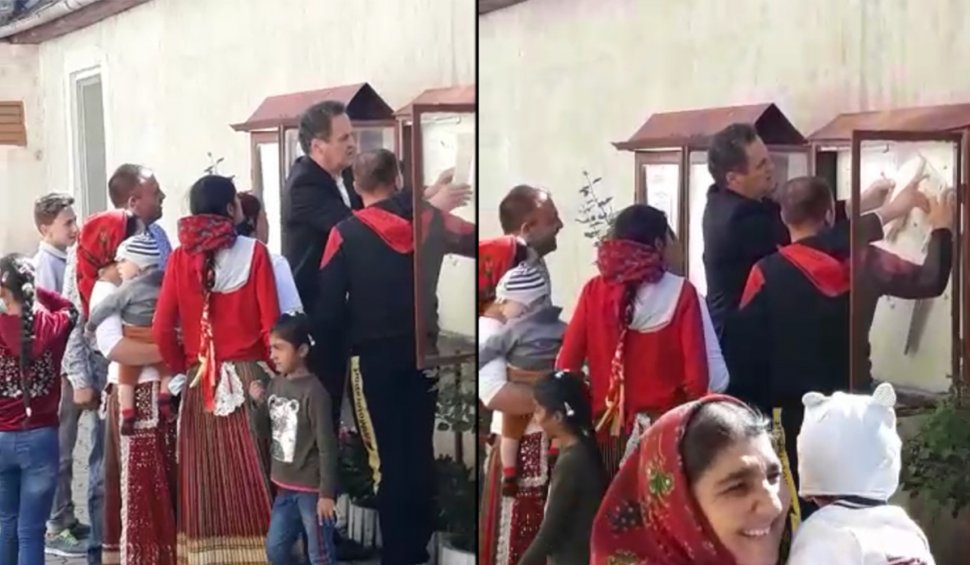 Un primar din Sibiu filmat în timp ce arăta unui grup de rromi cum să voteze