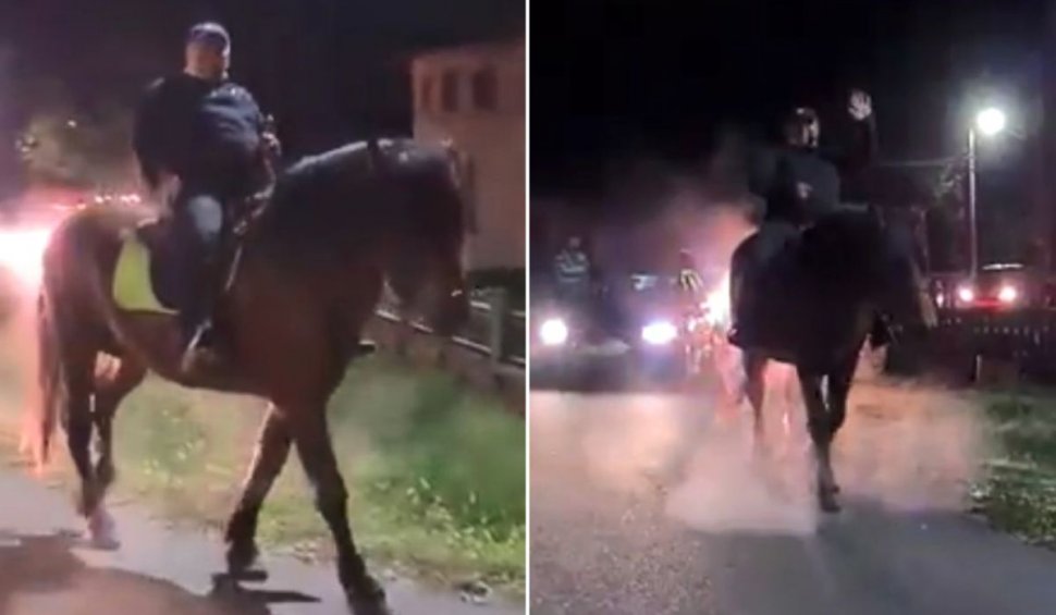 Primarul din Drăguțești s-a plimbat călare pe cal, pe străzile din comună, de bucurie că a câștigat alegerile