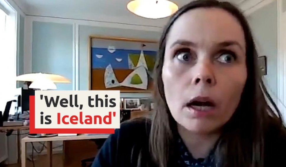Premierul Islandei a fost surprins de cutremur chiar în timp ce acorda un interviu online despre criza COVID-19