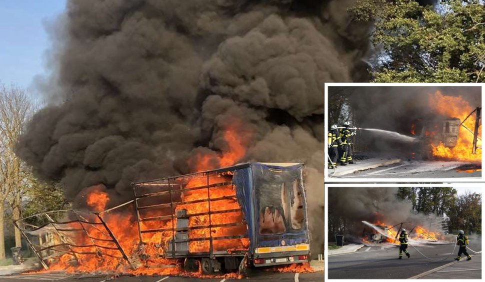 Un şofer de TIR a luat foc în timp ce gătea în cabina camionului, într-o parcare din Germania