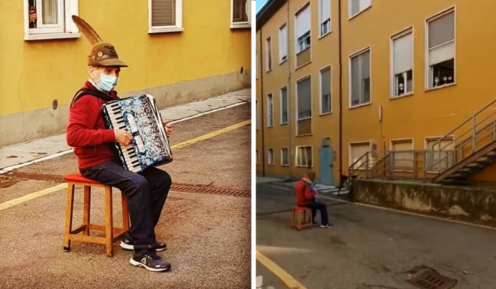Un bărbat de 81 de ani i-a cântat serenade soţiei sale de 74 de ani internată în spital