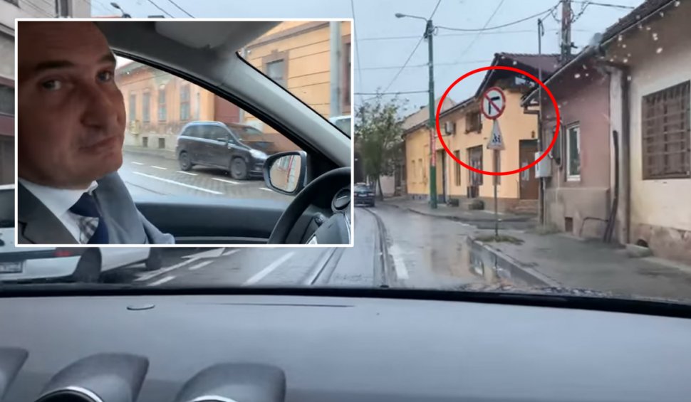 Primarul din Arad, live pe Facebook când intră cu maşina pe contrasens: "Fac o românească"