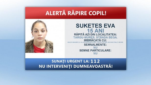 Fata de 15 ani, răpită în Târgu Mureș, a fost găsită