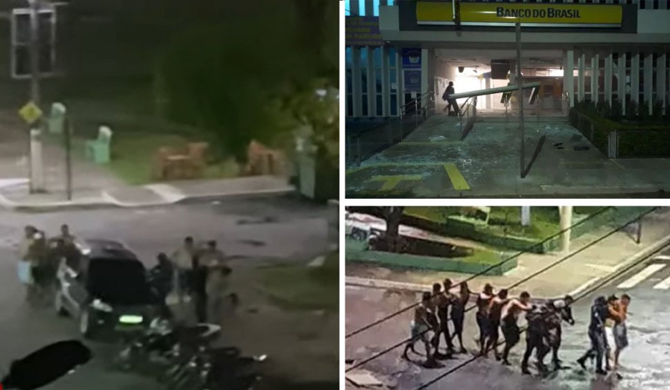 Jaf ca în filme! 20 de bandiţi echipați cu armament greu au spart o bancă şi luat ostatici, în Brazilia
