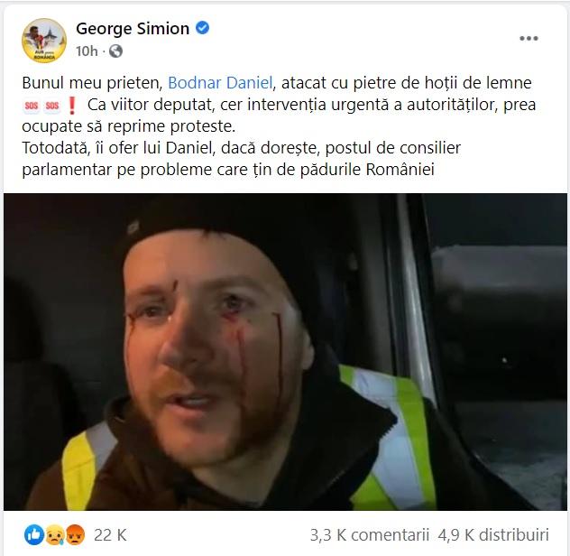 Activistul de mediu Daniel Bodnar, atacat cu pietre de hoţii de lemne: „Nu era nevoie să curgă sânge” 687030