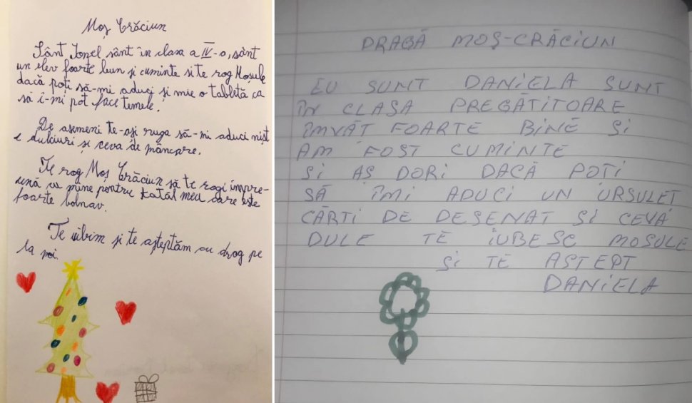 Scrisori emoționante pentru Moș Crăciun, din satele sărace ale României: "Moșule, te-aș ruga să-mi aduci niște dulciuri și ceva de mâncare" 