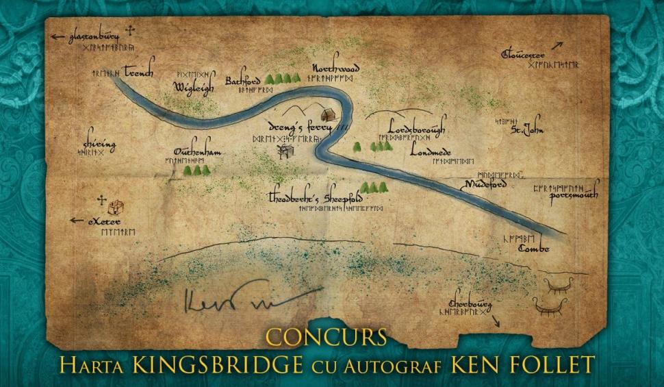 Concurs Editura RAO. Câştigă harta ţinutului Kingsbridge cu autograful lui Ken Follett