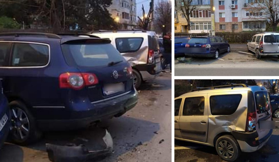 Un şofer din Constanţa a distrus 7 autoturisme şi a fugit 