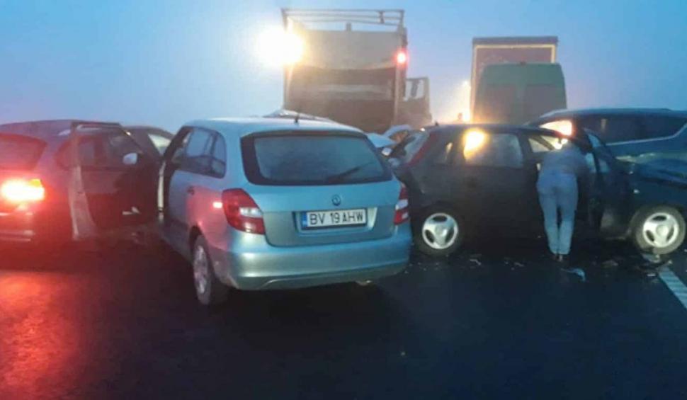 Val de accidente în Brașov! 23 de mașini s-au lovit în această dimineață. Traficul rutier este blocat 