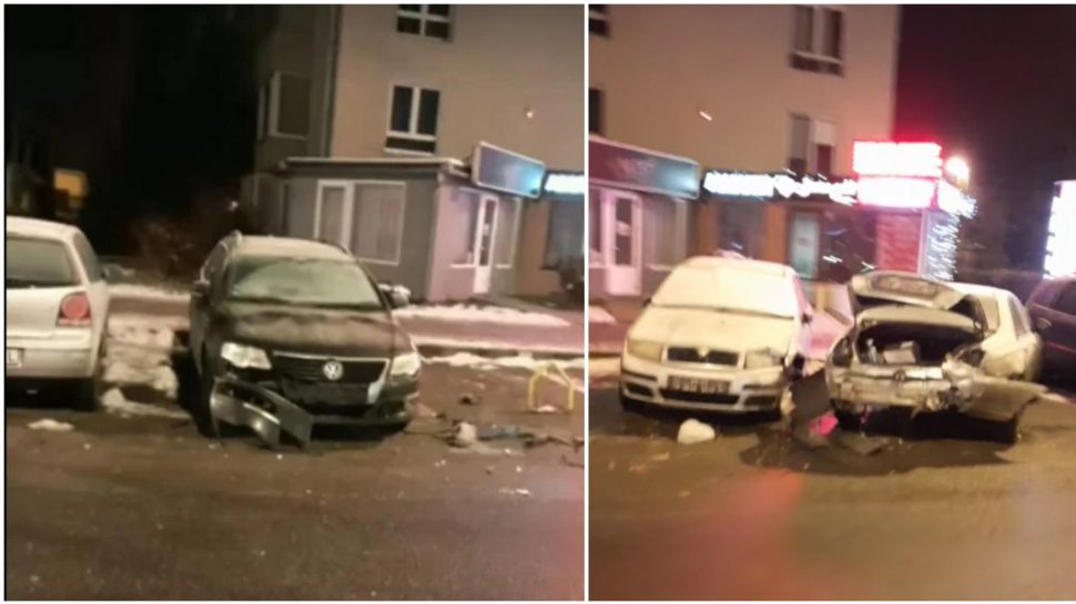 O șoferiță beată a avariat șapte mașini parcate pe o stradă din Brașov