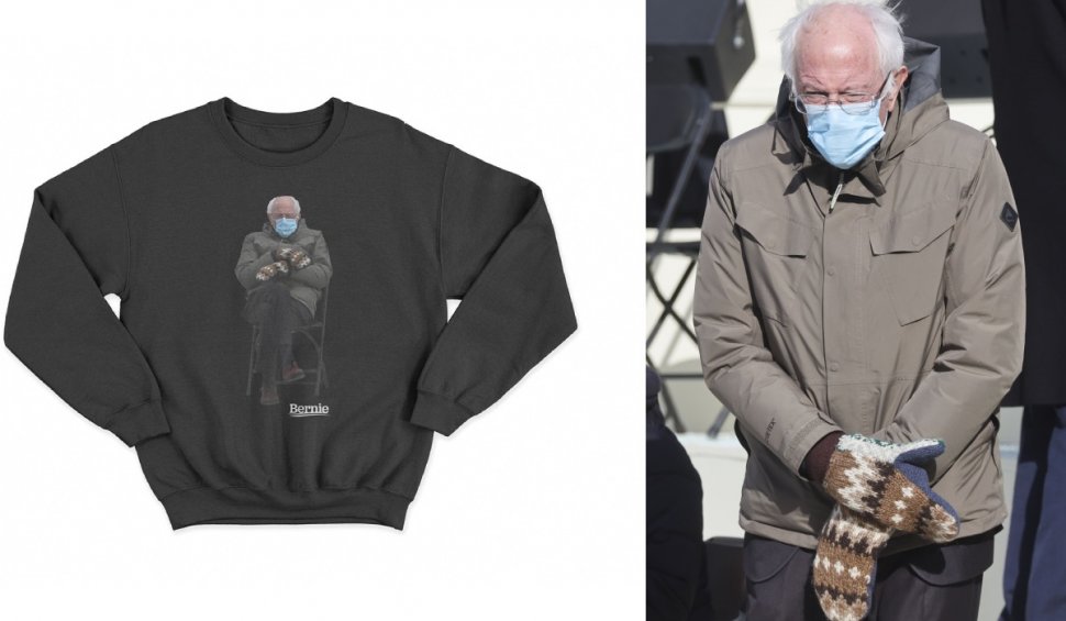 Senatorul Bernie Sanders a strâns 1.8 milioane de dolari după ce fotografia lui cu mănuși tricotate a ajuns virală