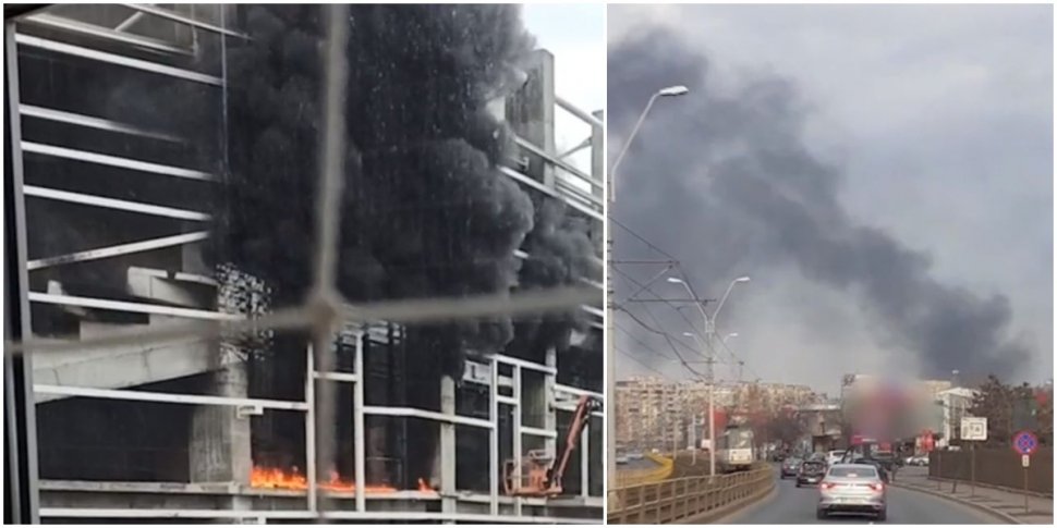 Poluare în Capitală din cauza unui incendiu pe stadionul Giuleşti 