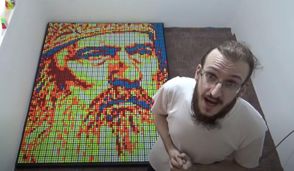 Cadou inedit pentru ÎPS Teodosie. Portret din 720 de cuburi Rubik