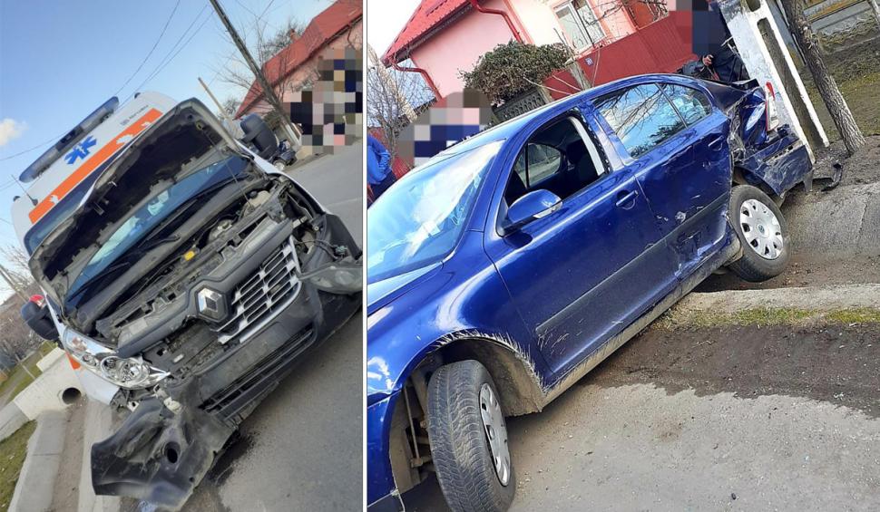 O ambulanță cu pacient, implicată în accident în Teleorman 696924