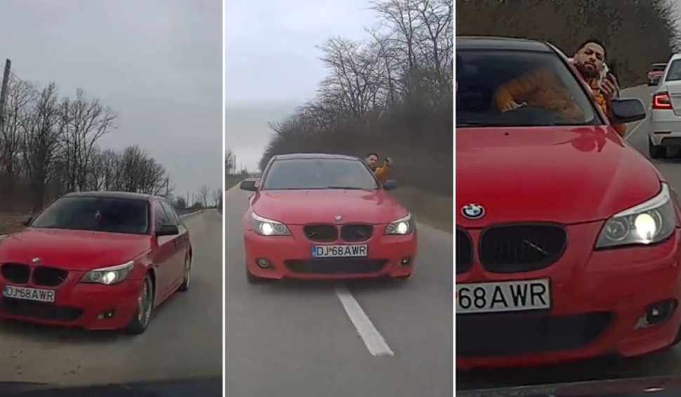 Şofer ameninţat cu pistolul de un tânăr cu BMW, într-o urmărire ca în filme lângă Craiova