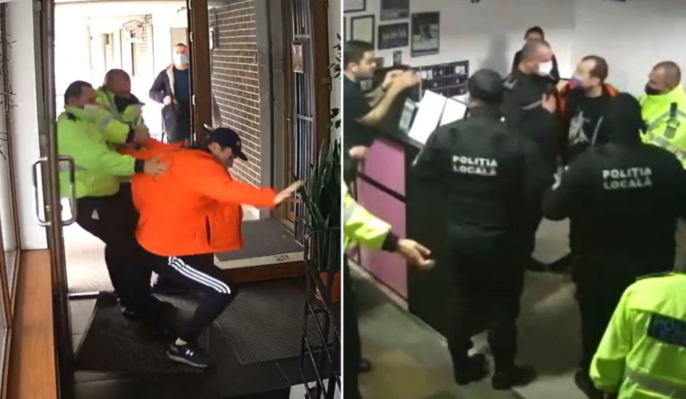 Momentul în care tatăl gimnastei Cătălina Ponor intră în conflict cu cei doi poliţişti