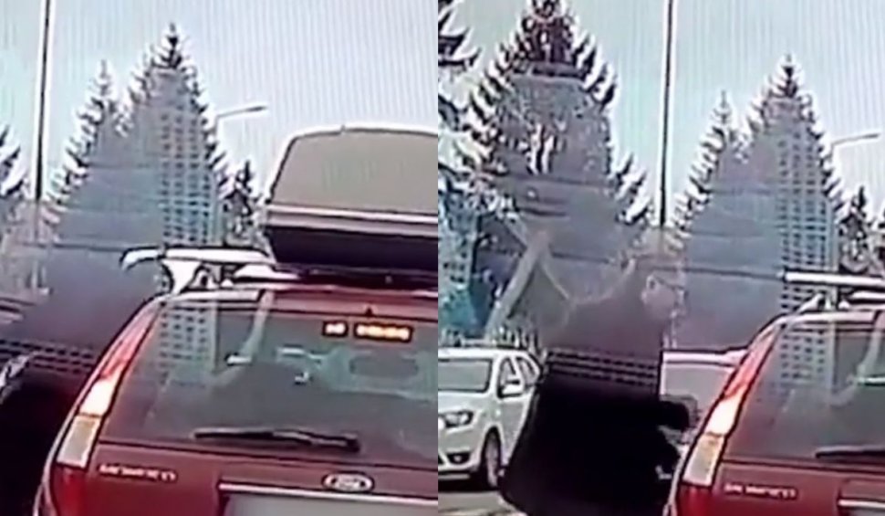 Un şofer a fost atacat în trafic lângă secţia de Poliţie din Vâlcea, momentul altercaţiei a fost surprins în imagini