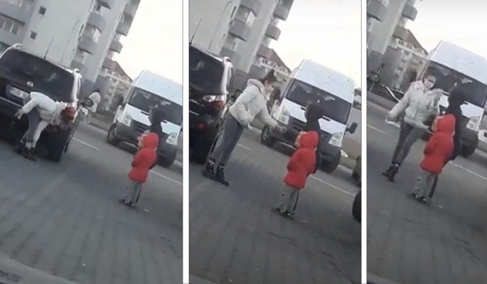 O femeie din Sibiu şi-a oferit şosetele unui copil care cerşea pe stradă desculţ, în frig