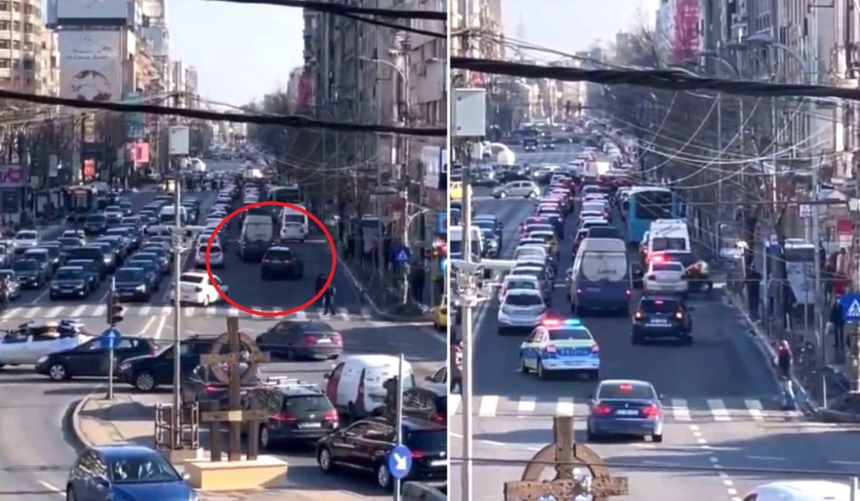 Un şofer cu BMW a încercat să scape de Poliţie în traficul din Bucureşti
