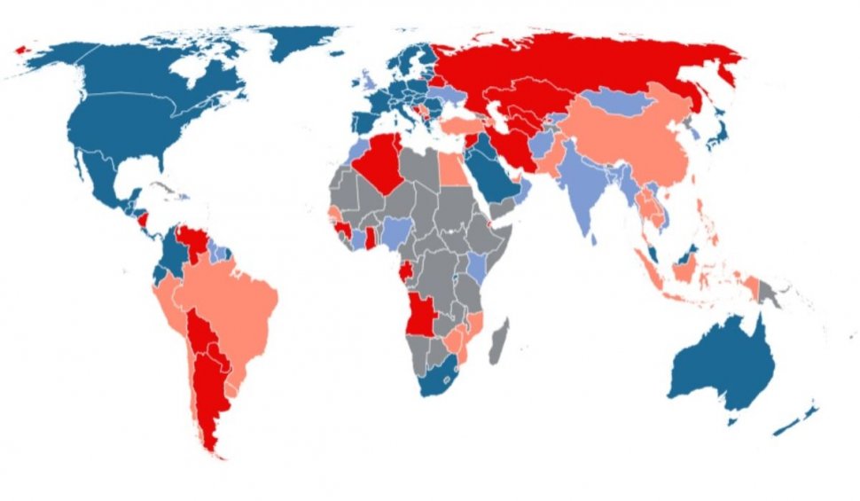Harta ţărilor în funcţie de vaccinul anti-COVID folosit pentru imunizarea populaţiei