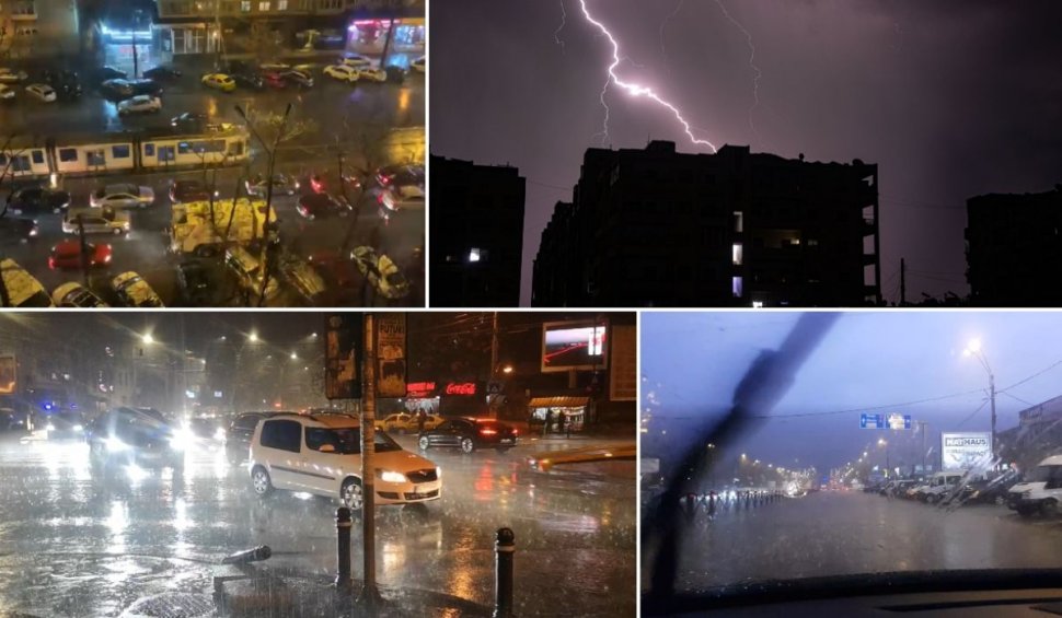 Furtună puternică în Bucureşti, cu tunete şi fugere! Un oraş din Ilfov a rămas fără curent | VIDEO