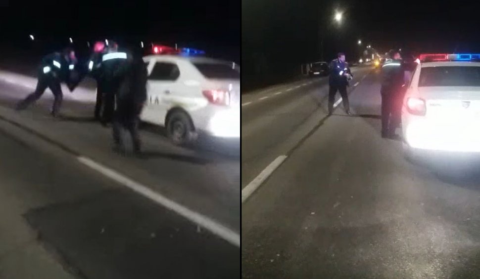Un poliţist local din Satu Mare s-a apărat cu pistolul de un bărbat beat care l-a lovit cu pumnii şi picioarele | VIDEO