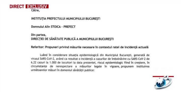 Mihai Gâdea a prezentat lista restricțiilor propuse de DSP pentru București 700156