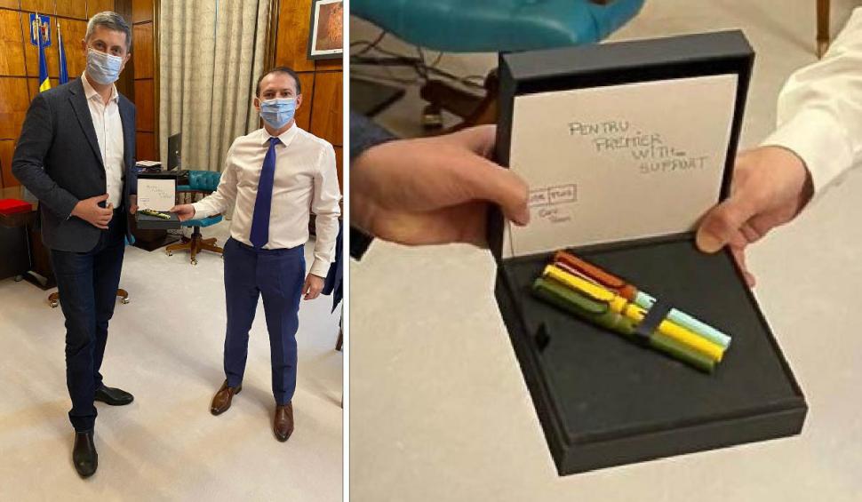 Florin Cîţu a primit un cadou inedit de la Dan Barna