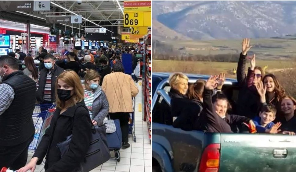 PSD, colaj de imagini cu miniştrii Voiculescu şi Turcan fără mască şi aglomeraţia din magazinele care se închid la ora 18.00. "Două Românii!"