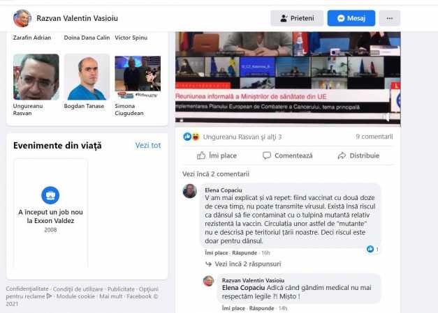  Consilier onorific al ministrului Vlad Voiculescu susţine că nu poate transmite virusul. ”Sunteţi ridicolă!“ 701813