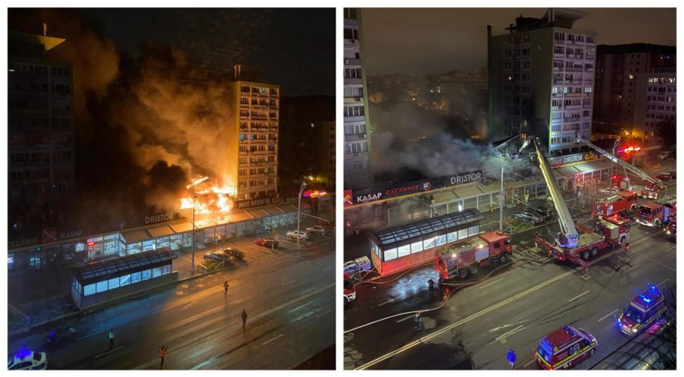 O shaormerie cunoscută din București a fost făcută scrum! Incendiul s-a extins și la blocurile din apropiere