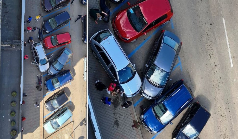 O femeie care încerca să iasă dintr-o parcare a lovit trei pietoni și trei mașini