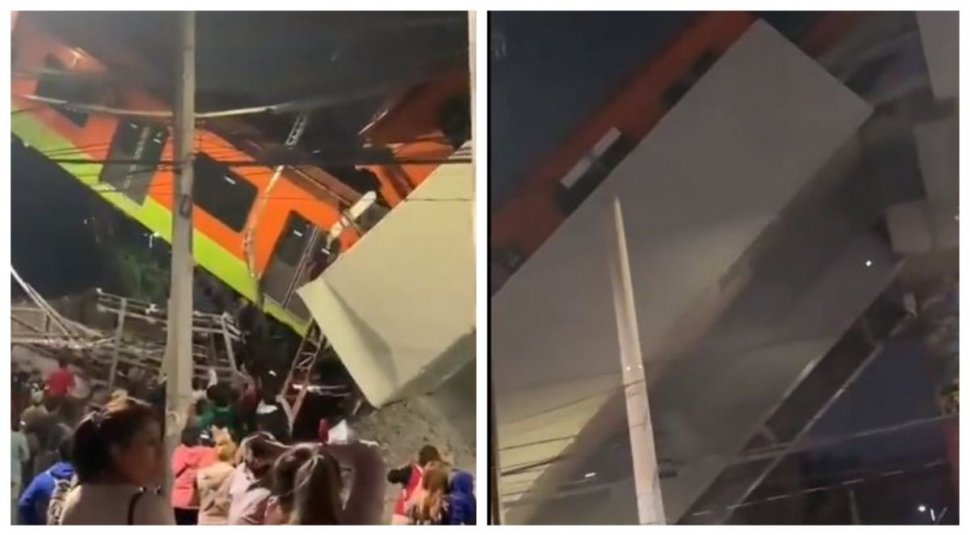 Cel puțin 15 morți și peste 70 de răniți după ce un tren de metrou s-a prăbuşit în Ciudad de México