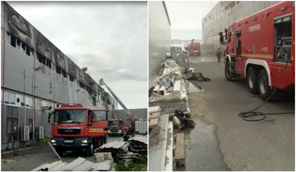 Incendiu puternic la o fabrică de hârtie igienică din Cluj