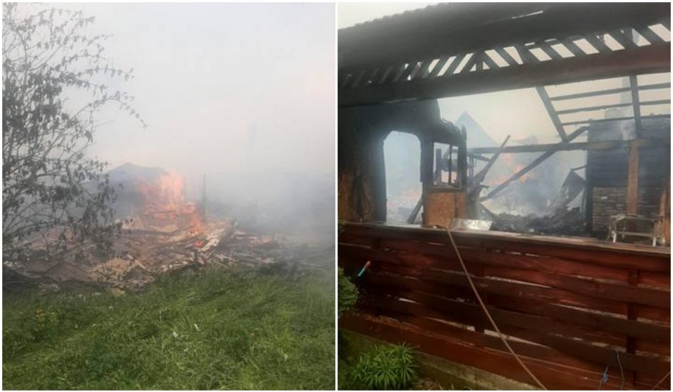 Cinci gospodării au ars într-un incendiu puternic în județul Suceava