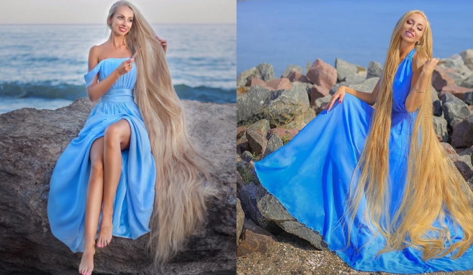 Rapunzel există și în viața reală: Alena Kravchenko, femeie de afaceri din Odessa, s-a lăsat părul blond să crească de la 5 ani, până a atins lungimea de doi metri