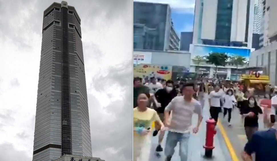Clipe de panică, după ce o clădire de 300 de metri din China a început să se clatine din senin