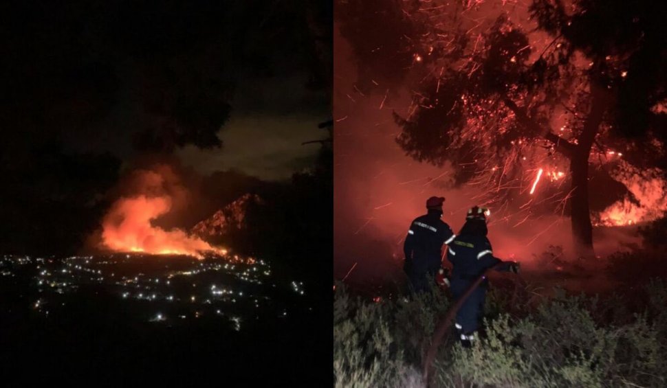 Incendiu devastator în Grecia. Locuitorii din şase localităţi au fost evacuați
