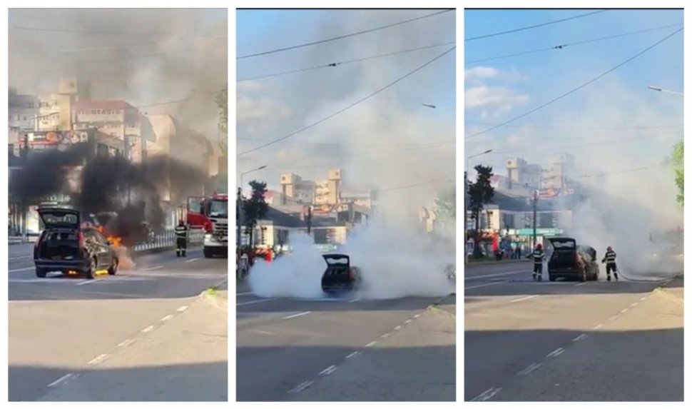 O mașină a luat foc la Arad, o persoană găsită moartă în autoturism. ISU: ”Din cauza deteriorării victimei, nu s-a putut stabili dacă e bărbat sau femeie”