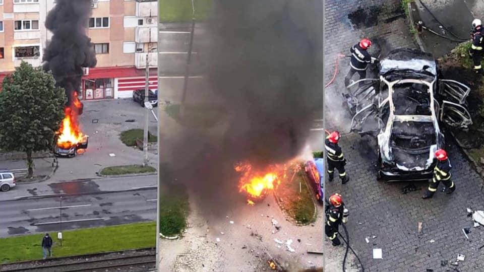 Momentul în care bolidul omului de afaceri Ioan Crişan sare în aer la Arad - Galerie foto 709123