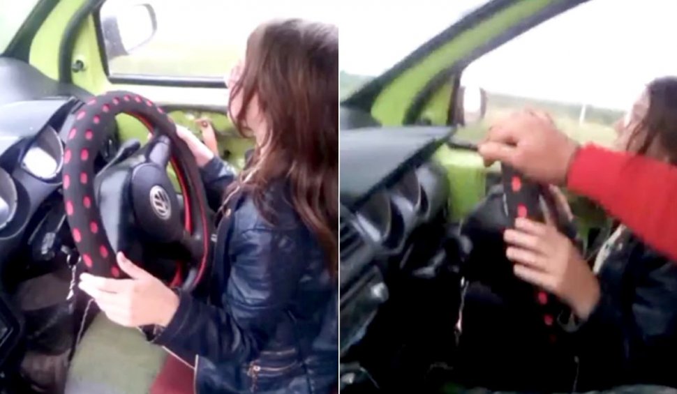 Un bărbat şi-a pus fiica minoră să conducă maşina, Live pe Facebook: "Accelerează!"