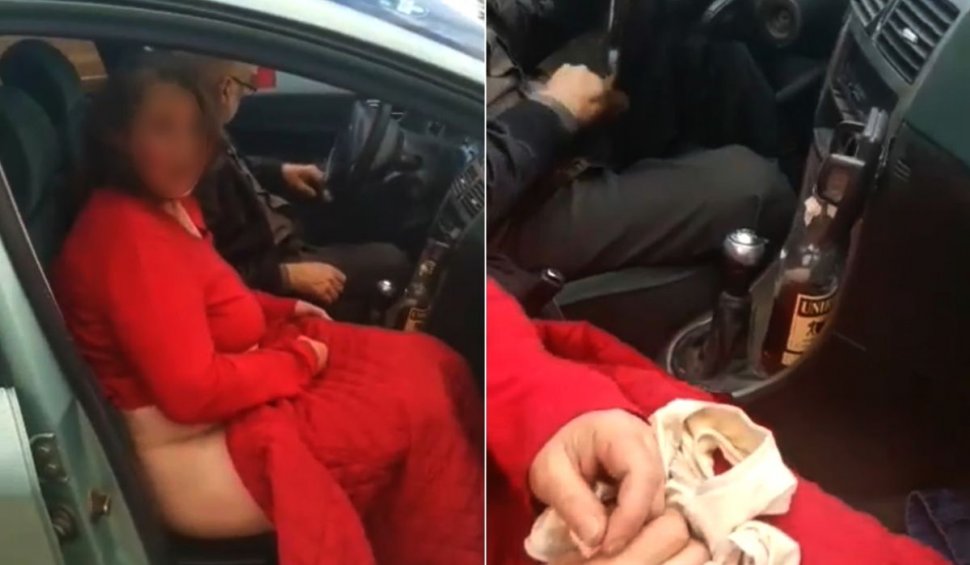 Şofer din Botoşani, cu sticla de coniac la schimbător şi o femeie dezbrăcată în dreapta, blocat în trafic de alţi şoferi