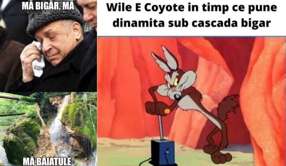 Avalanșă de meme-uri cu prăbușirea Cascadei Bigăr: Imaginile sunt virale pe rețelele de socializare 710522